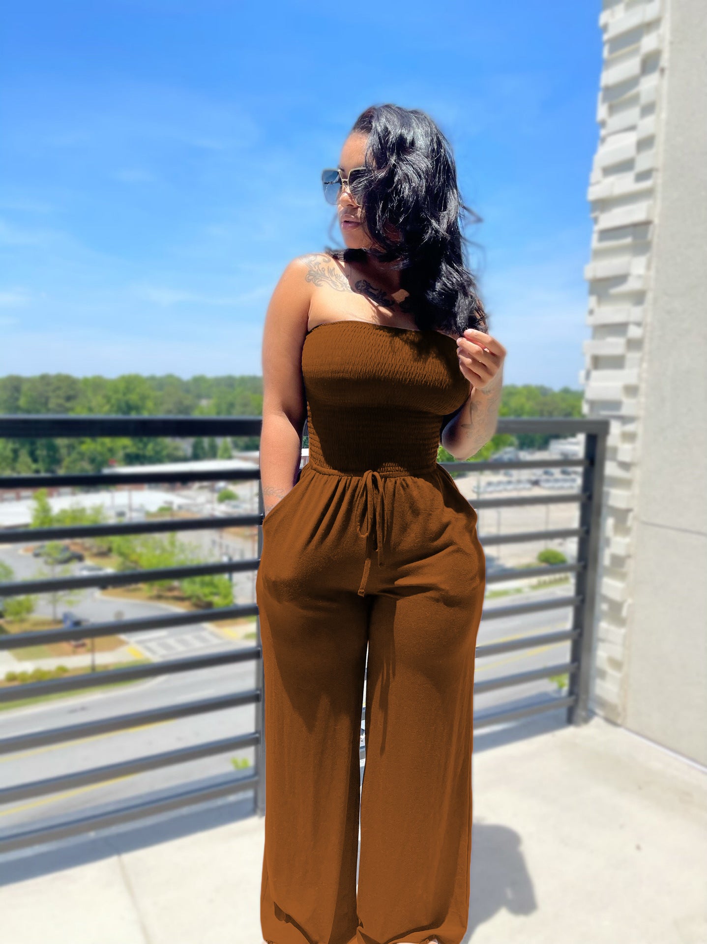 Sexy Casual Brushed Wide-leg Jumpsuit