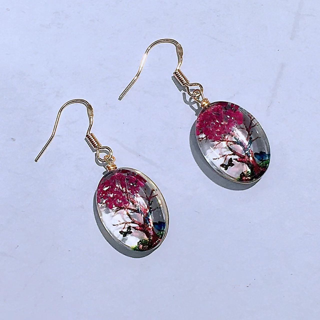 Retro Easy Matching Starry Preserved Flower Dried Flower Ear Studs