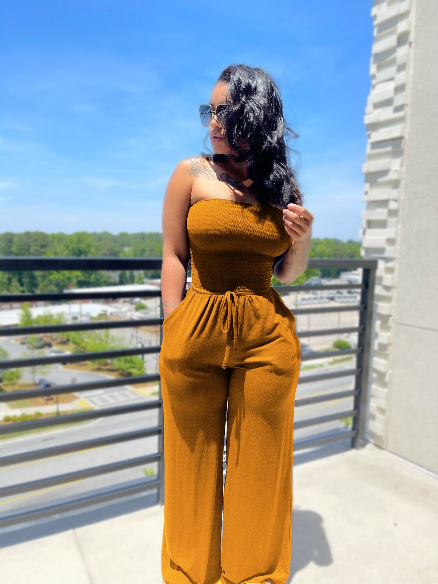 Sexy Casual Brushed Wide-leg Jumpsuit
