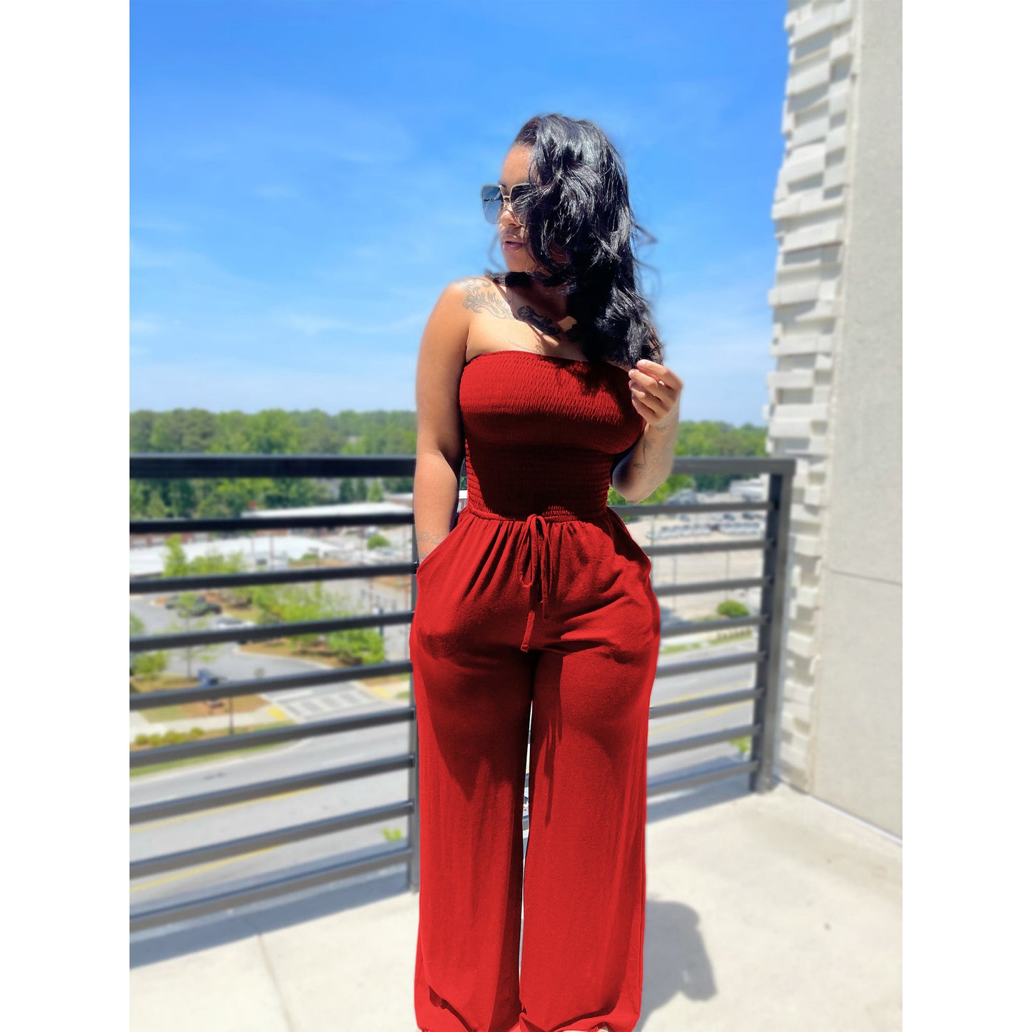 Sexy Casual Brushed Wide-leg Jumpsuit