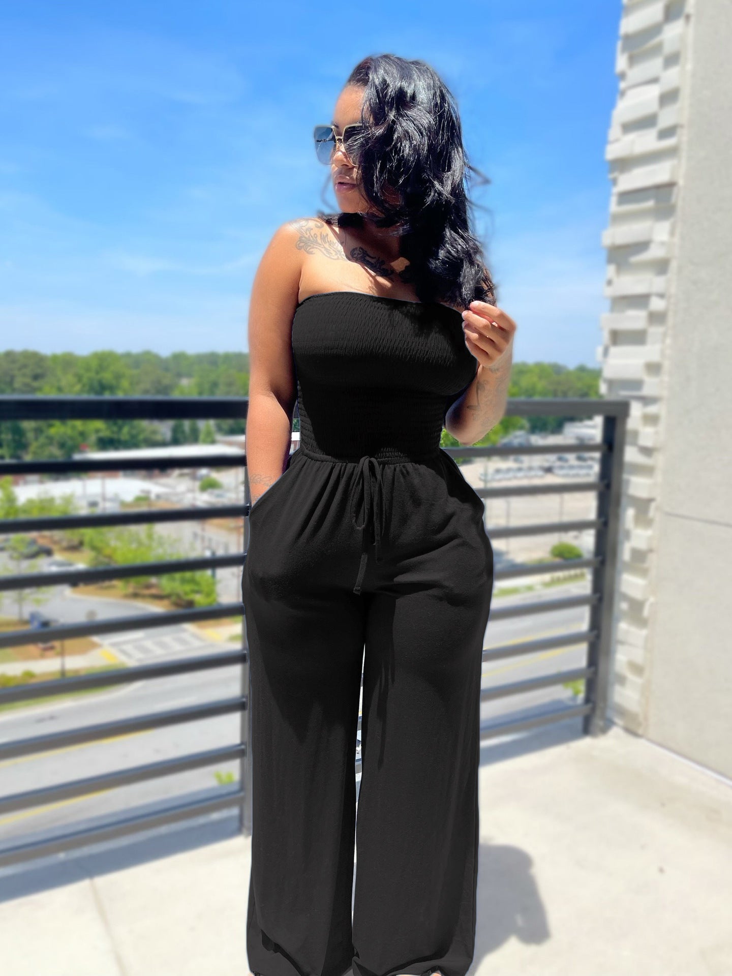 Sexy Casual Brushed Wide-leg Jumpsuit