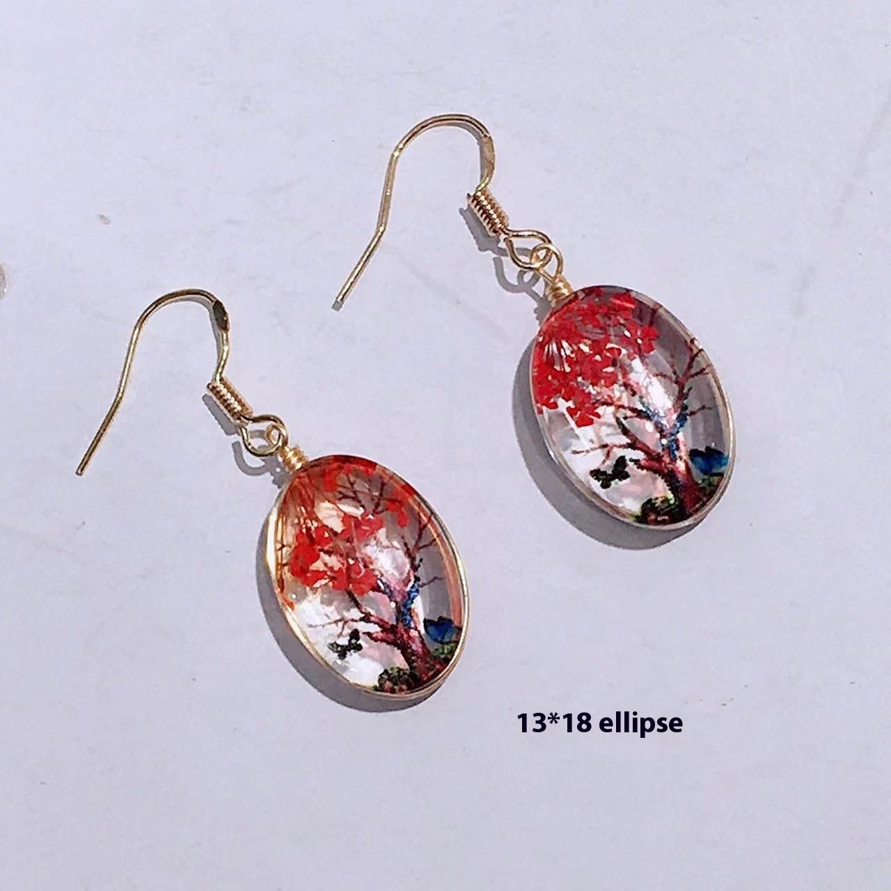 Retro Easy Matching Starry Preserved Flower Dried Flower Ear Studs
