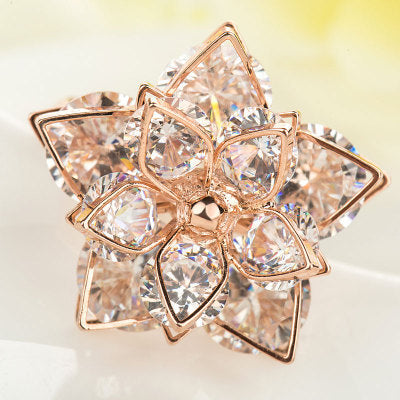 Flower Index Finger Ring Fashion Rhinestone Couple Rings