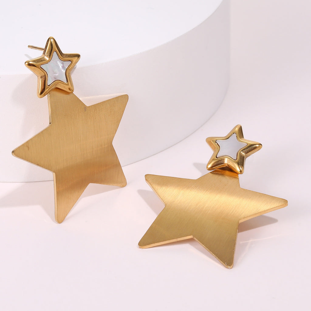 Pentagram Fritillary Cutout Earrings