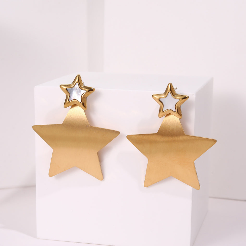 Pentagram Fritillary Cutout Earrings