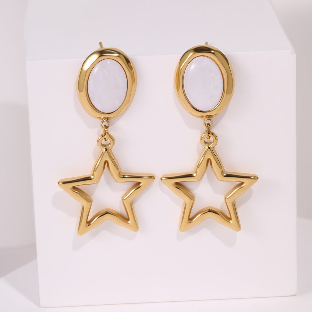 Pentagram Fritillary Cutout Earrings