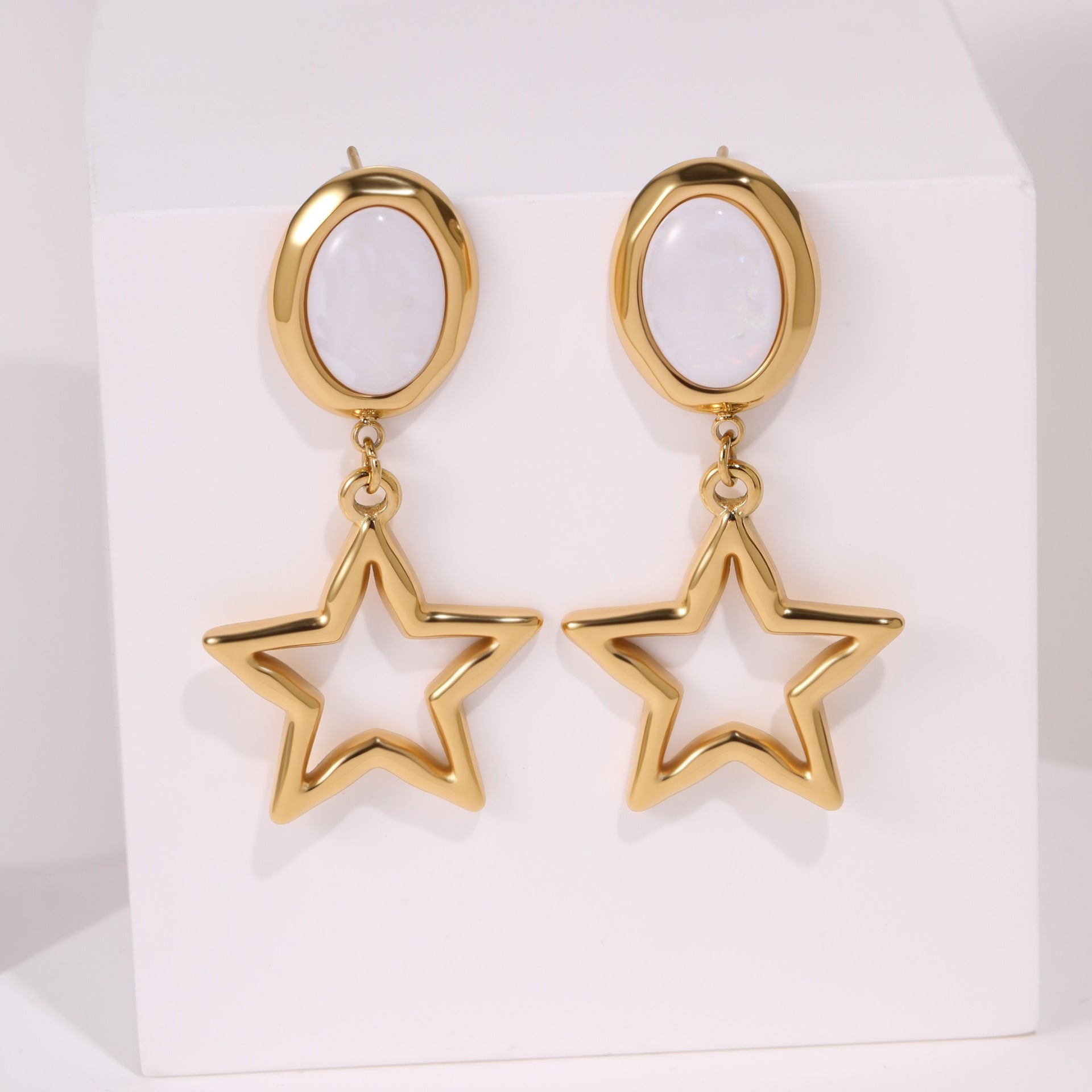 Pentagram Fritillary Cutout Earrings