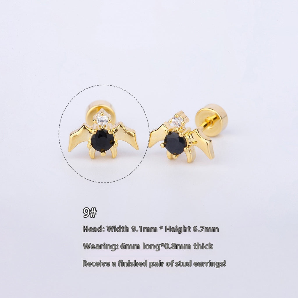 Halloween Demon Butterfly Heart-shaped & Red Cool Skull Devil Eye Earring