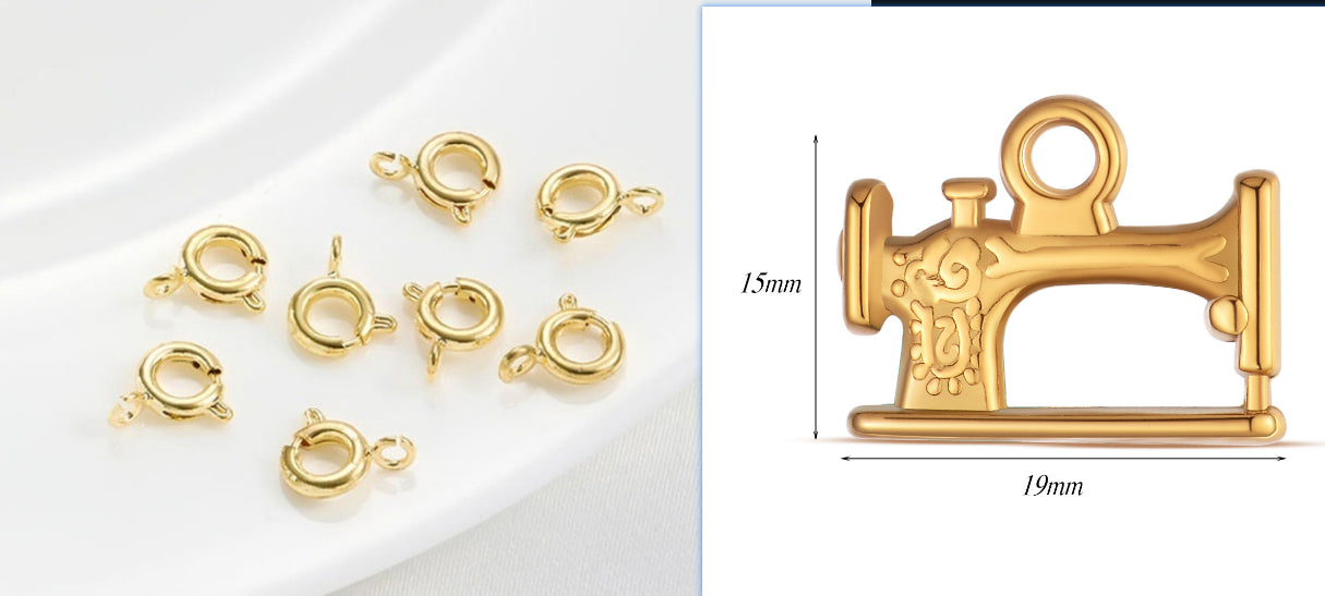 18K Gold Plated Strong Color Retention Spring Fastener