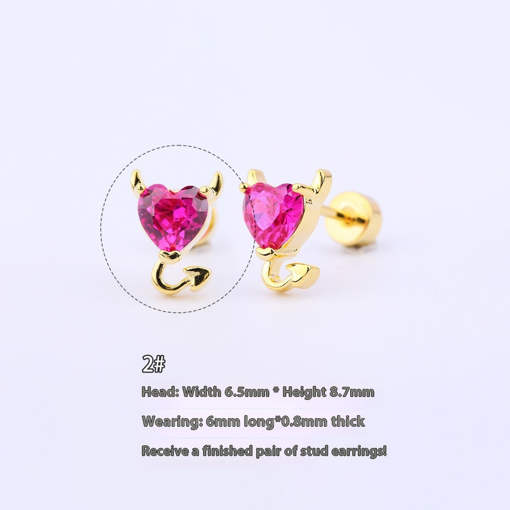 Halloween Demon Butterfly Heart-shaped & Red Cool Skull Devil Eye Earring