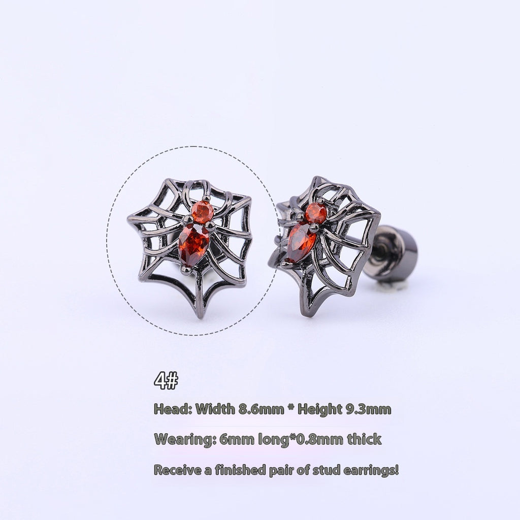 Halloween Demon Butterfly Heart-shaped & Red Cool Skull Devil Eye Earring