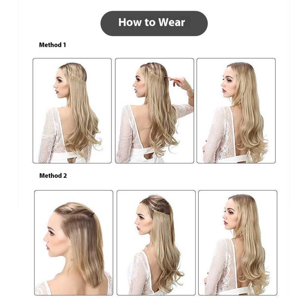 One-piece U-shaped Fishing Line Wig Set Invisible Natural Long Curly Hair