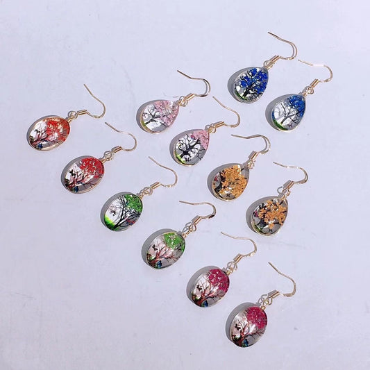 Retro Easy Matching Starry Preserved Flower Dried Flower Ear Studs