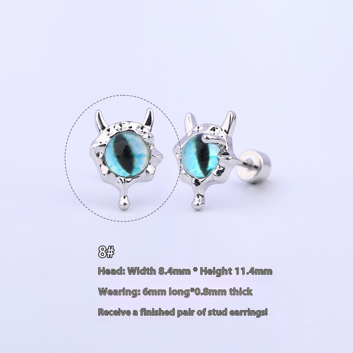 Halloween Demon Butterfly Heart-shaped & Red Cool Skull Devil Eye Earring