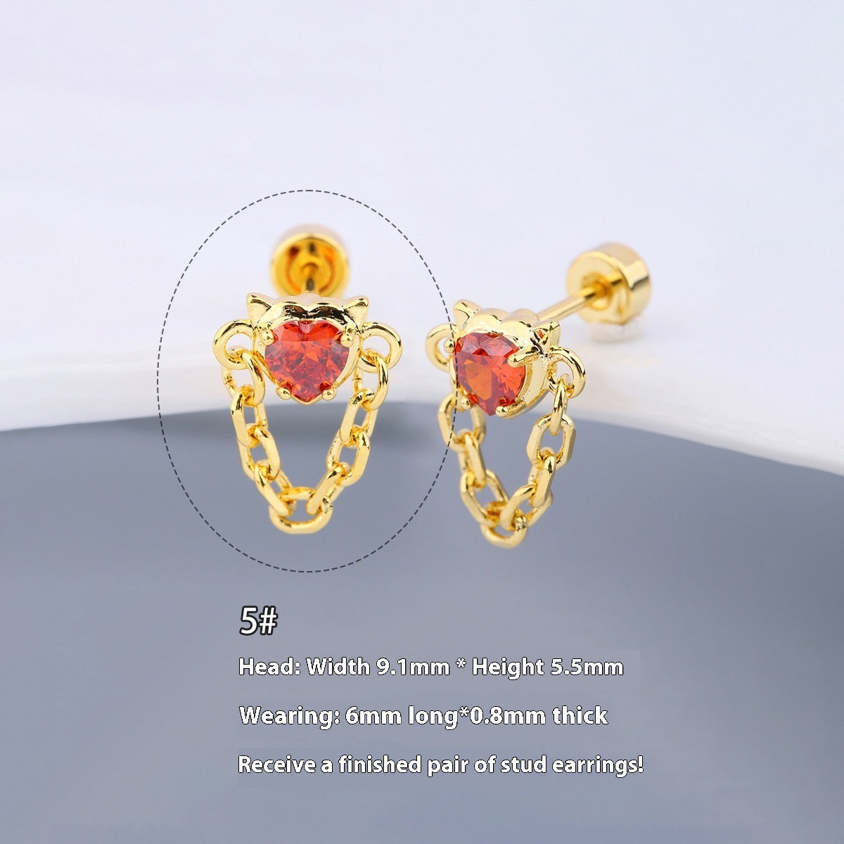 Halloween Demon Butterfly Heart-shaped & Red Cool Skull Devil Eye Earring