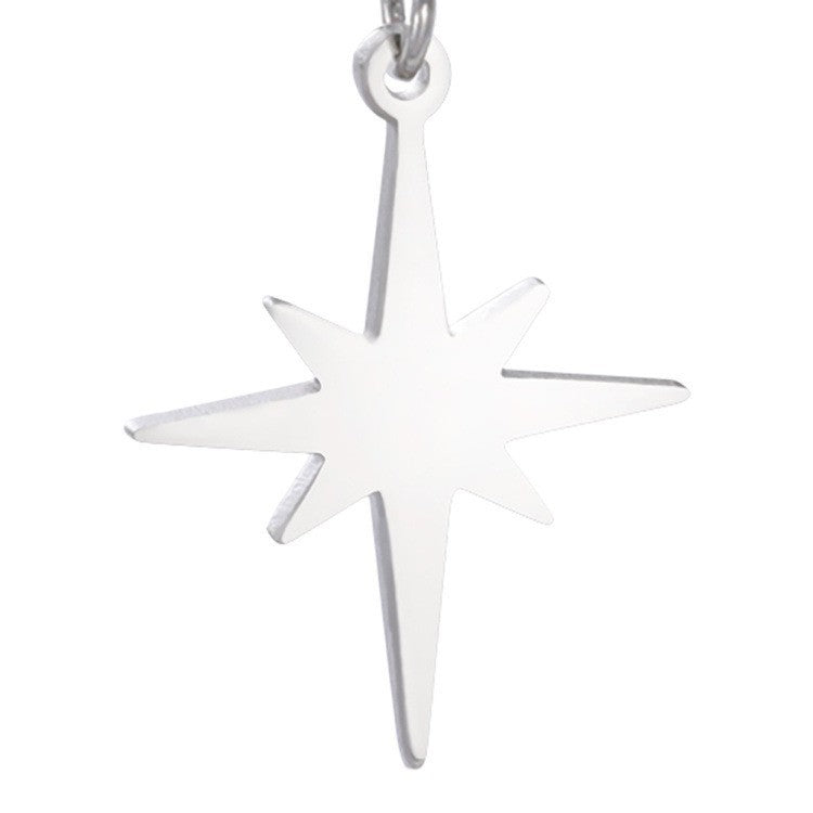 Stainless Steel Rice Necklace Female Six-pointed Star