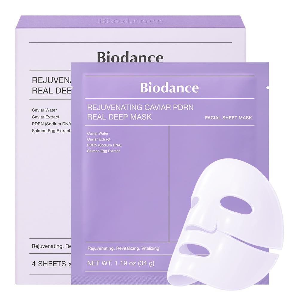 BIODANCE Bio-Collagen Real Deep Mask, Hydrating Overnight Hydrogel Mask, Pore Minimizing, Elasticity, Plumping Improvement, Korean Skin Care, Gifts for Women | 1.19oz(34g) x 4ea