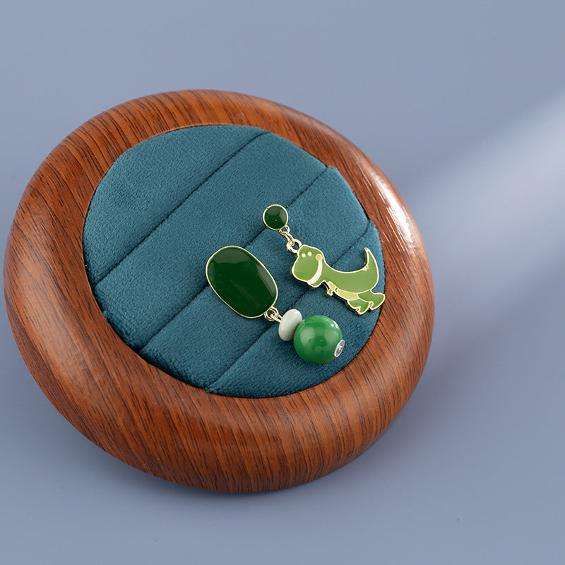 Cute Temperament Green Female Mosquito Coil Plate Ear Clips