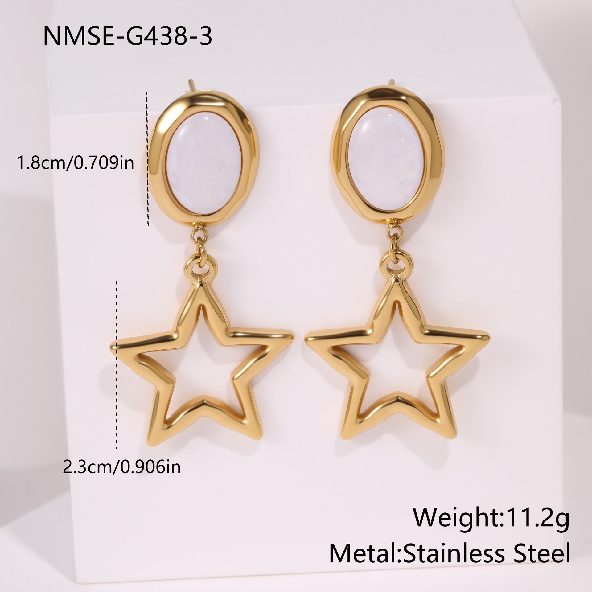 Pentagram Fritillary Cutout Earrings