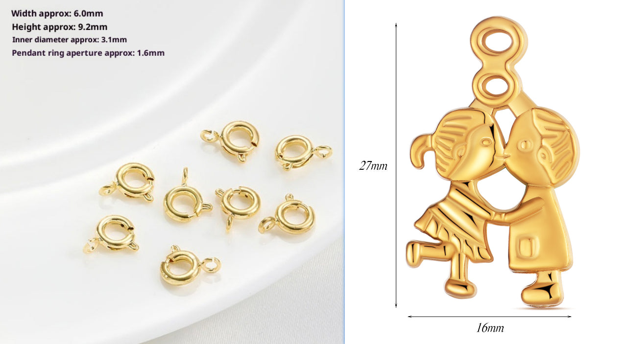 18K Gold Plated Strong Color Retention Spring Fastener