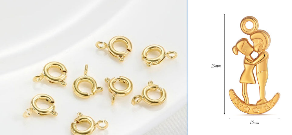 18K Gold Plated Strong Color Retention Spring Fastener