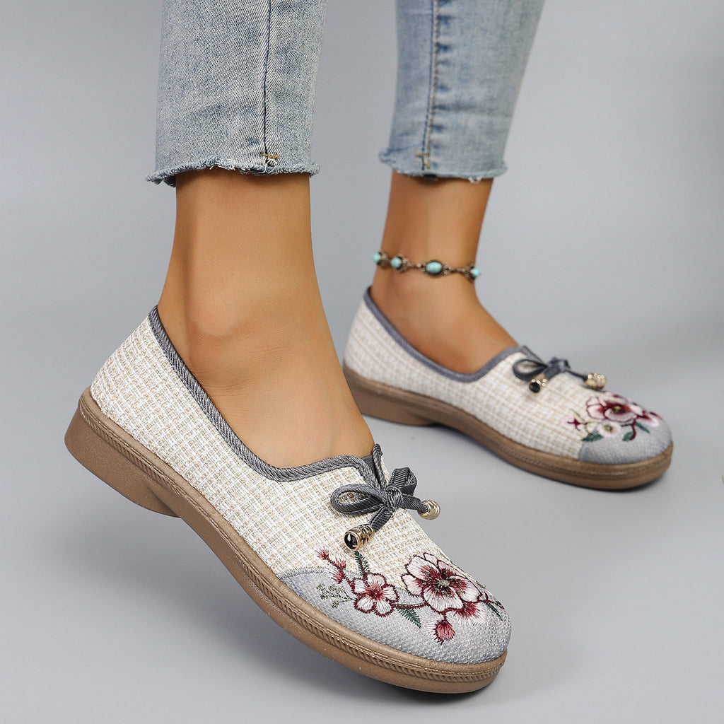Flying Woven Ethnic Style Cloth Shoes Linen Flat