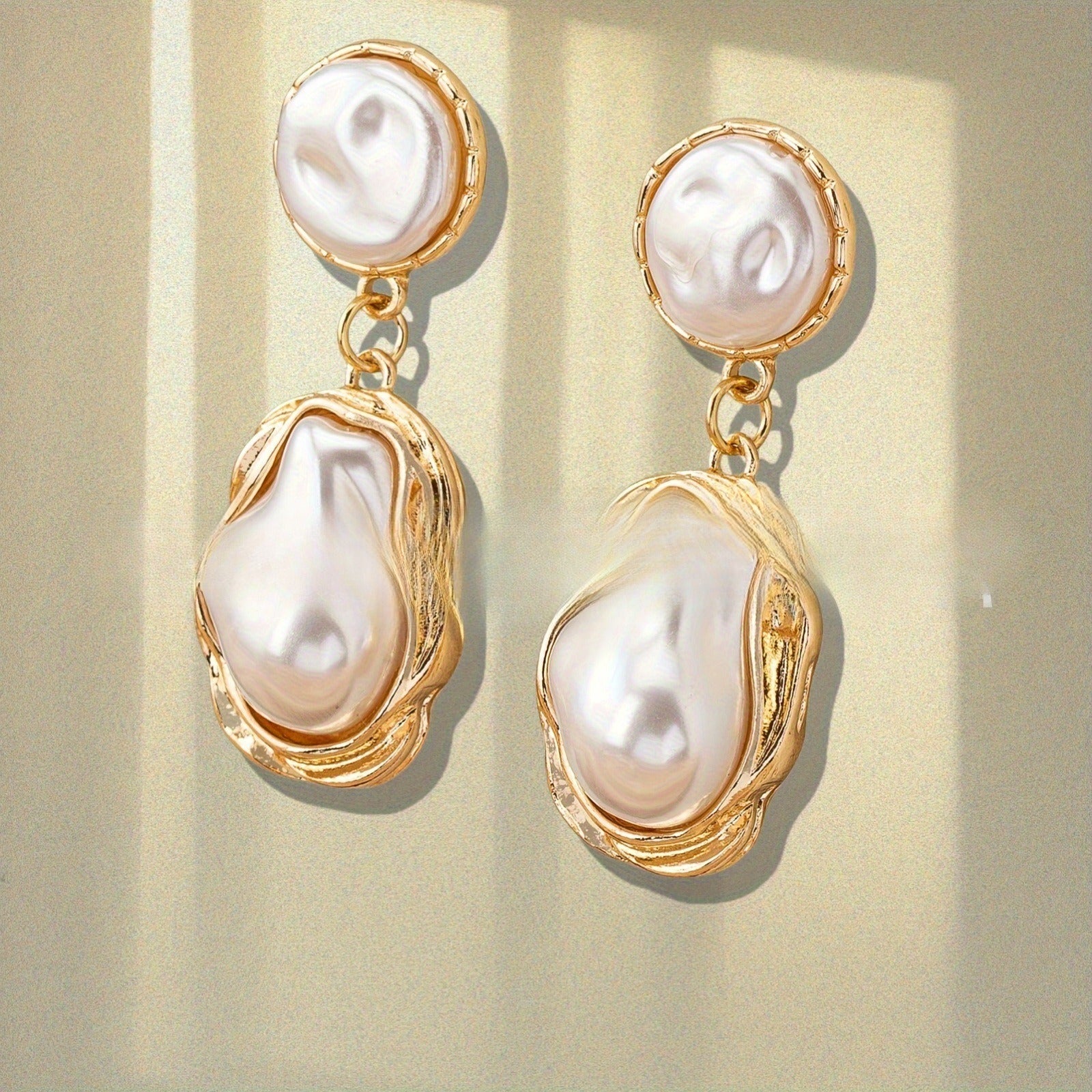 Korean Style Elegant Fashion Baroque Pearl Earrings