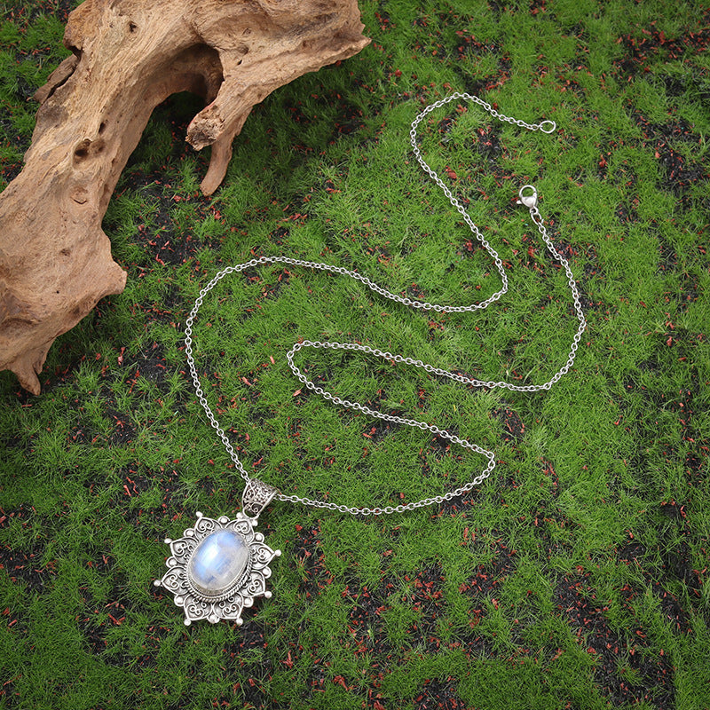 European And American Style Gemstone Pendant Trendy Wild Necklace