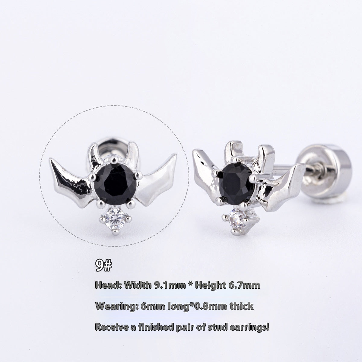 Halloween Demon Butterfly Heart-shaped & Red Cool Skull Devil Eye Earring