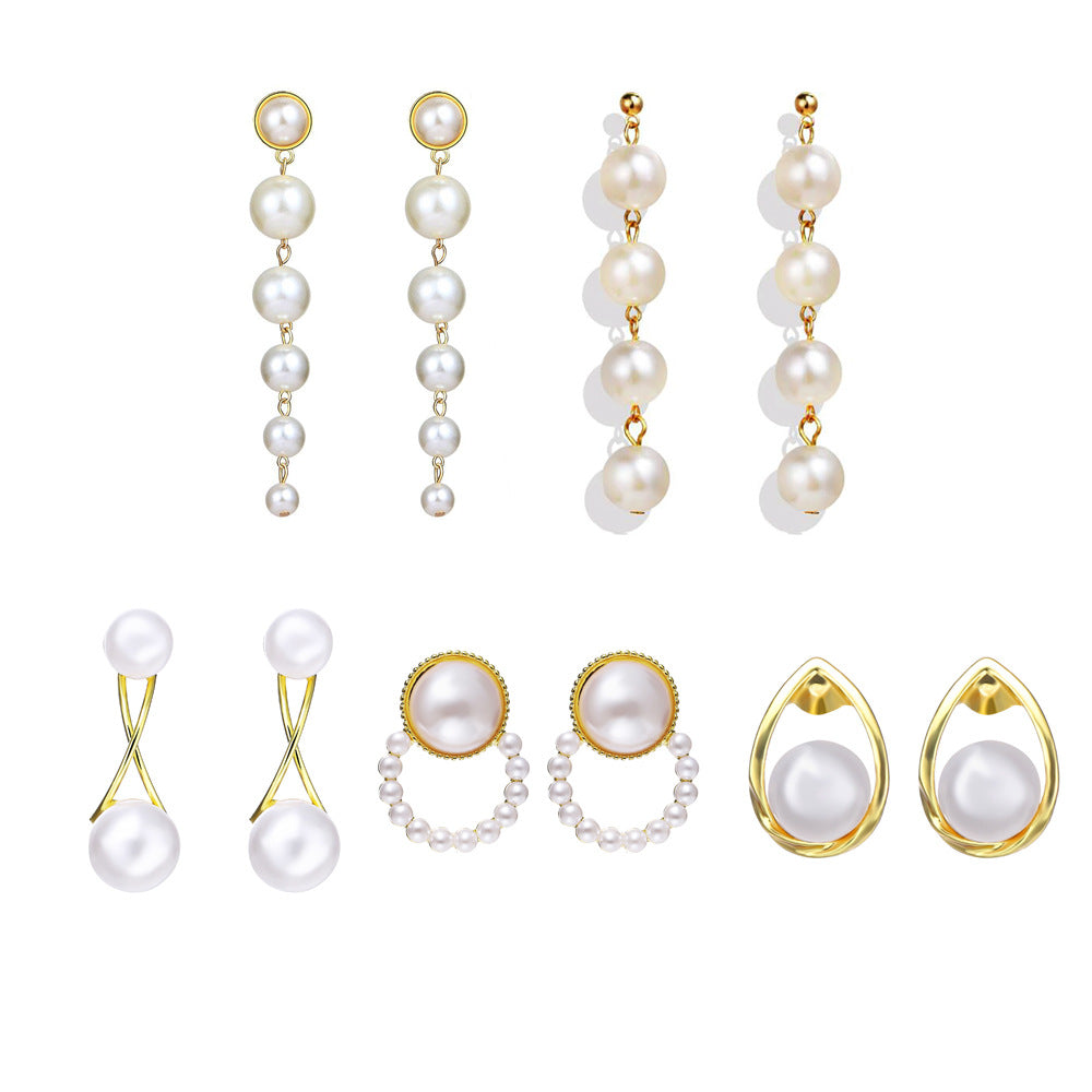Vintage Pearl Creative Simple Pearl Long Earrings