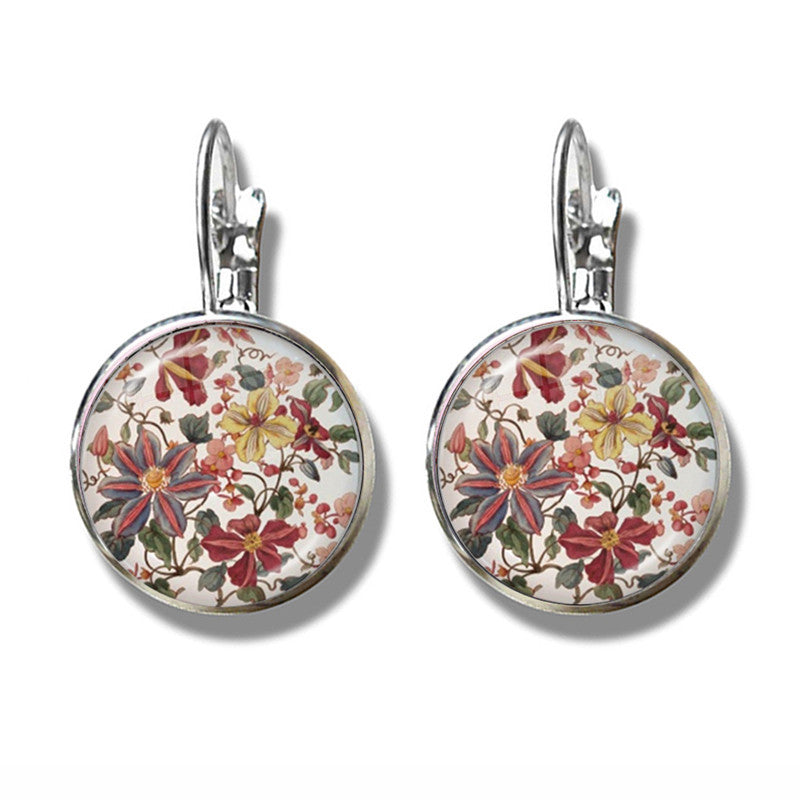Mandala Art Picture Earrings Crystal Yoga Earrings