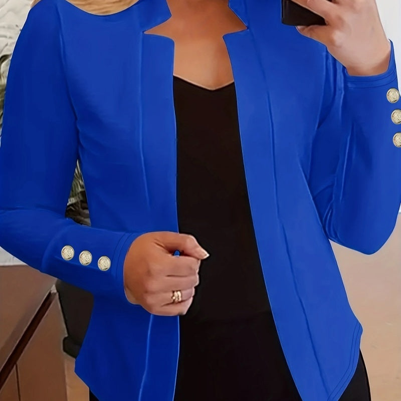 Solid Color Cuff Small Suit Long Sleeve Jacket Suit