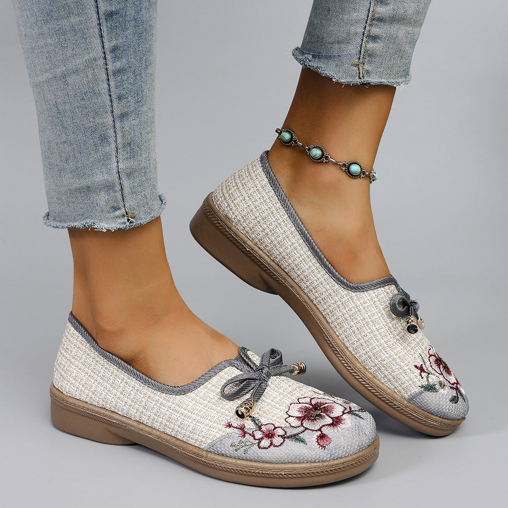 Flying Woven Ethnic Style Cloth Shoes Linen Flat
