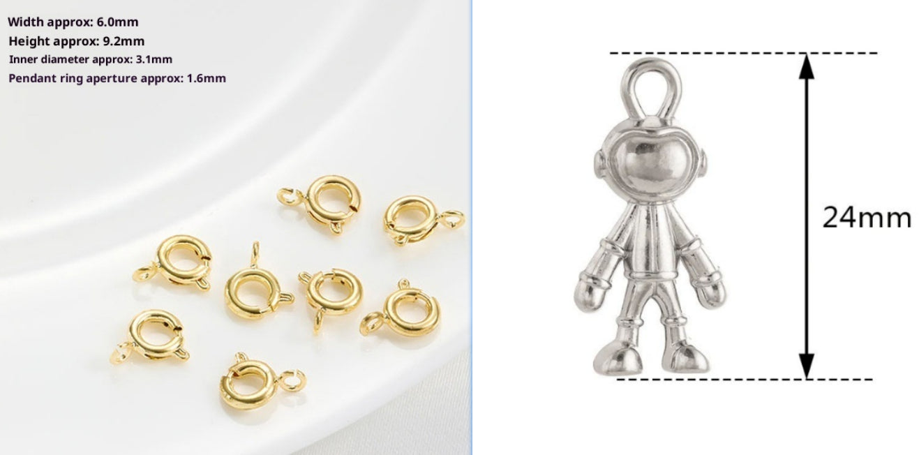 18K Gold Plated Strong Color Retention Spring Fastener