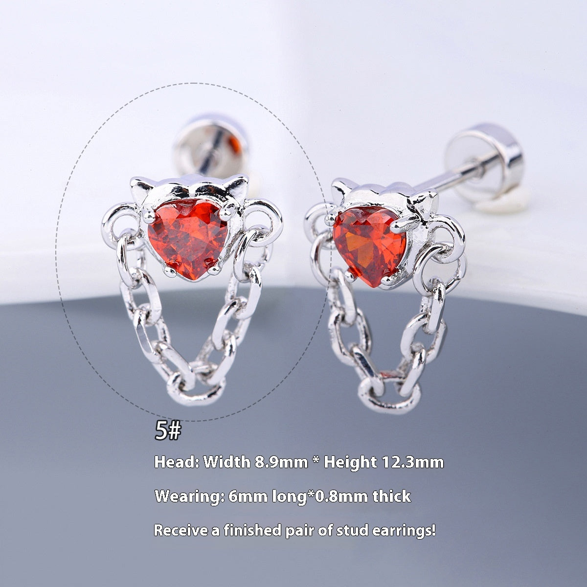 Halloween Demon Butterfly Heart-shaped & Red Cool Skull Devil Eye Earring