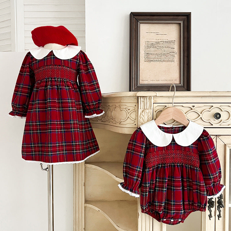 Girls' Dress Christmas Spring And Autumn Dress Long Sleeve Baby Jumpsuits