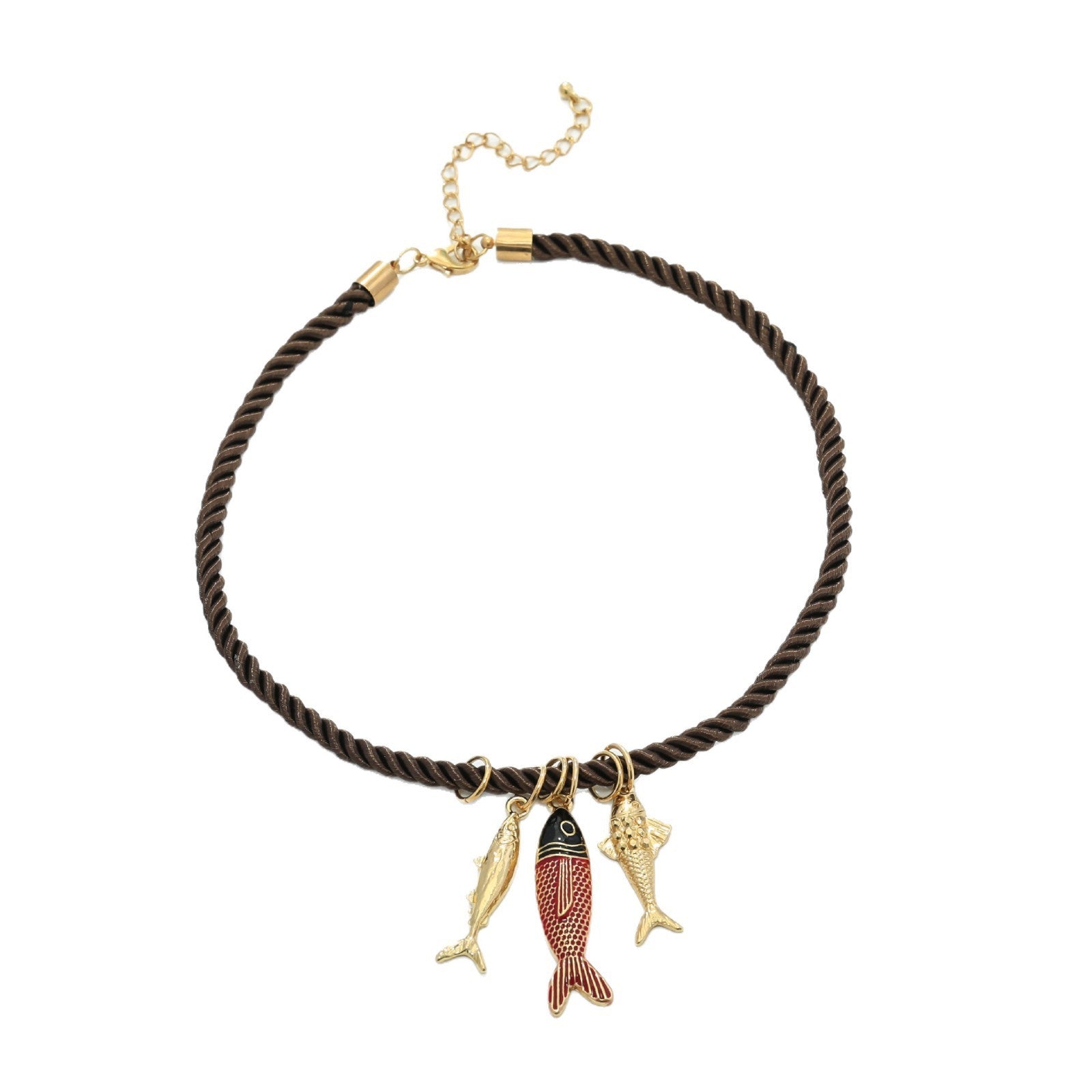 Fashion Retro Fish Necklace All-match Hand-woven