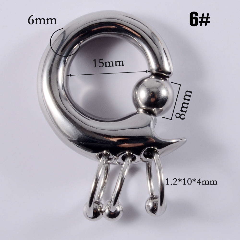 Stainless Steel Card Ball Nose Ring Hanging Ring Spring Earrings