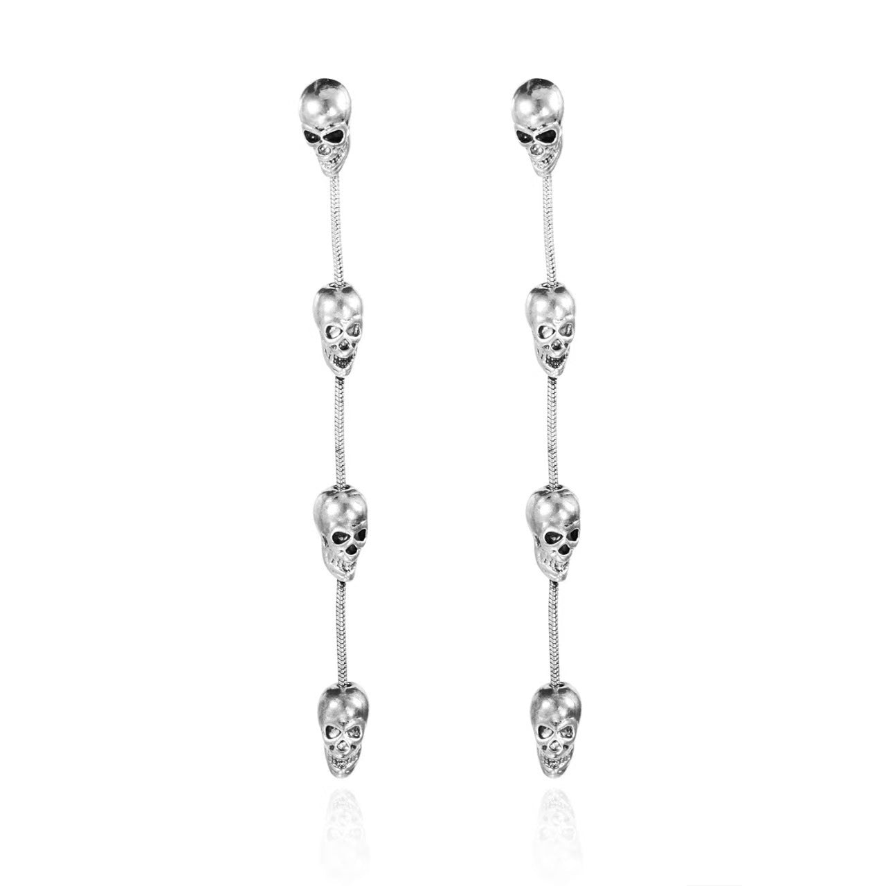Halloween Funny Long Earrings Personality Skull