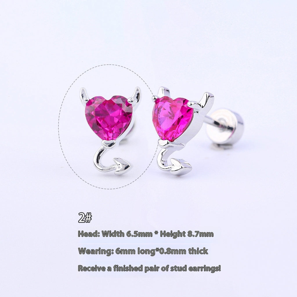 Halloween Demon Butterfly Heart-shaped & Red Cool Skull Devil Eye Earring