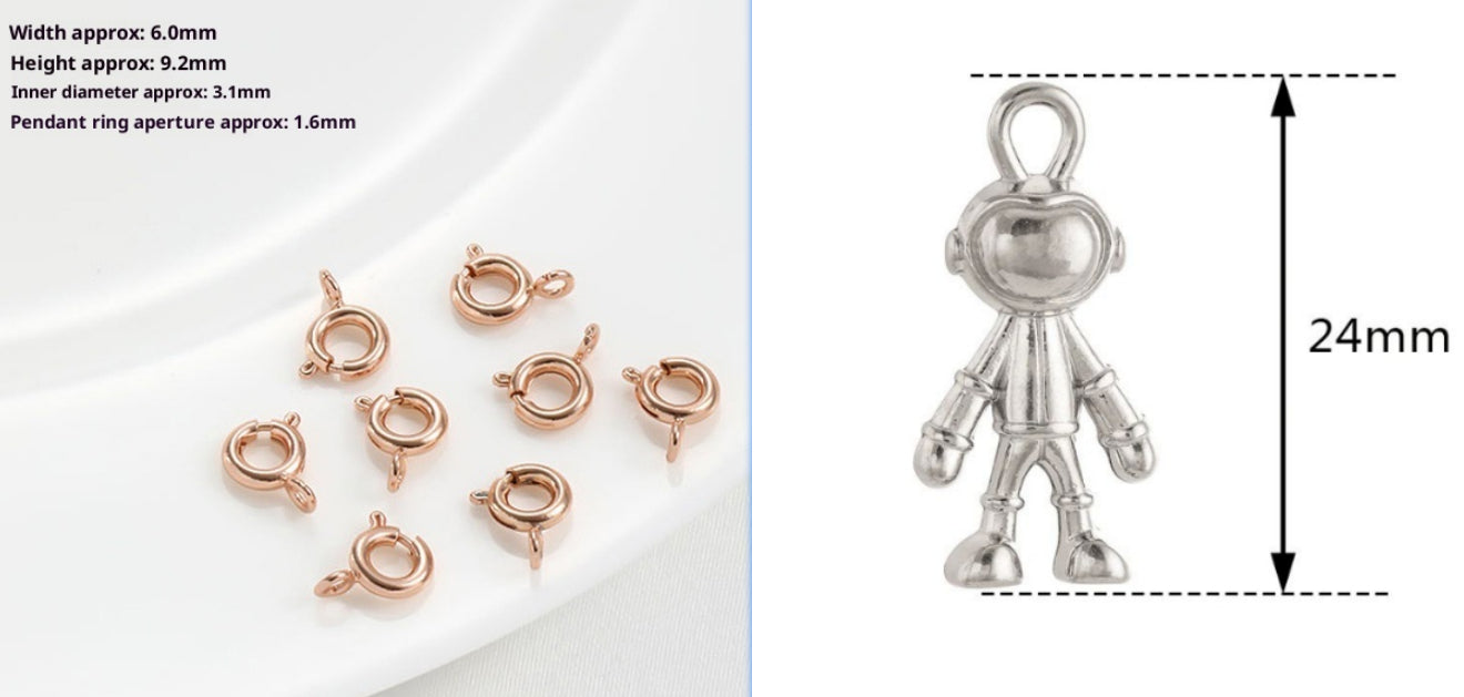 18K Gold Plated Strong Color Retention Spring Fastener