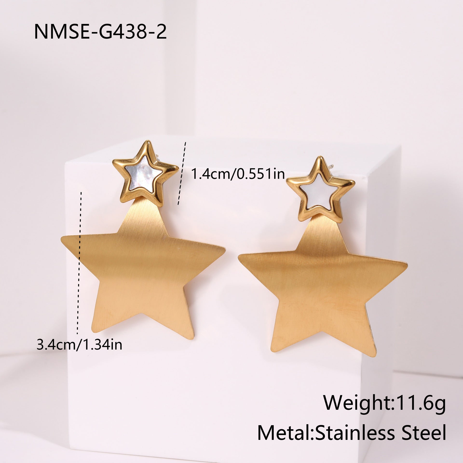 Pentagram Fritillary Cutout Earrings