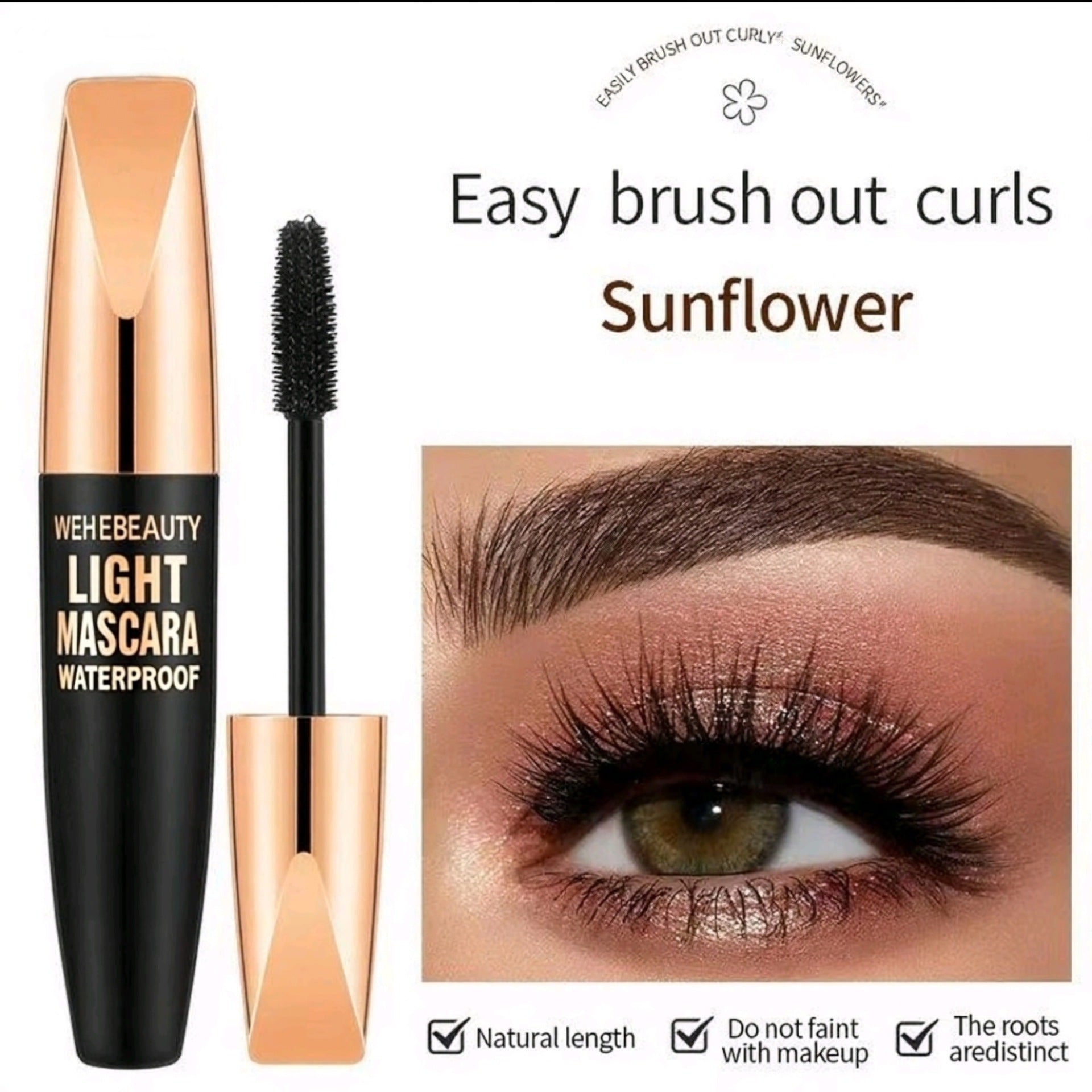 Mascara Plump Curly Long Thick Waterproof Not Smudge Long-lasting Eyelashes