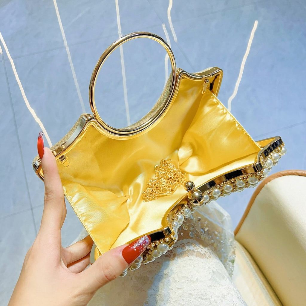 Crossbody Handbag Pearl Classic Style Diamond Elegant Shoulder Bag Bag