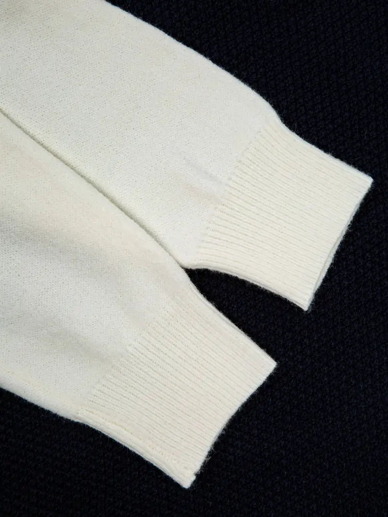 Solid Color Pearl Trim Long Sleeve Cardigan Plus Size Knitwear