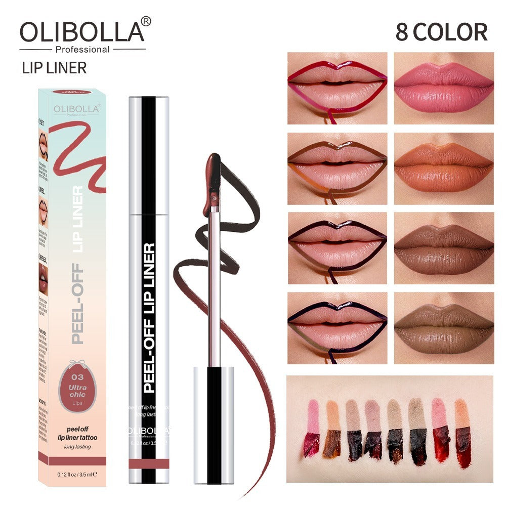 Slippery Lip Liner Pencil Waterproof, Long-Lasting, Smudge-Proof Moisturizing Plump Lips Lipstick, Lip Gloss, Lip Lacquer