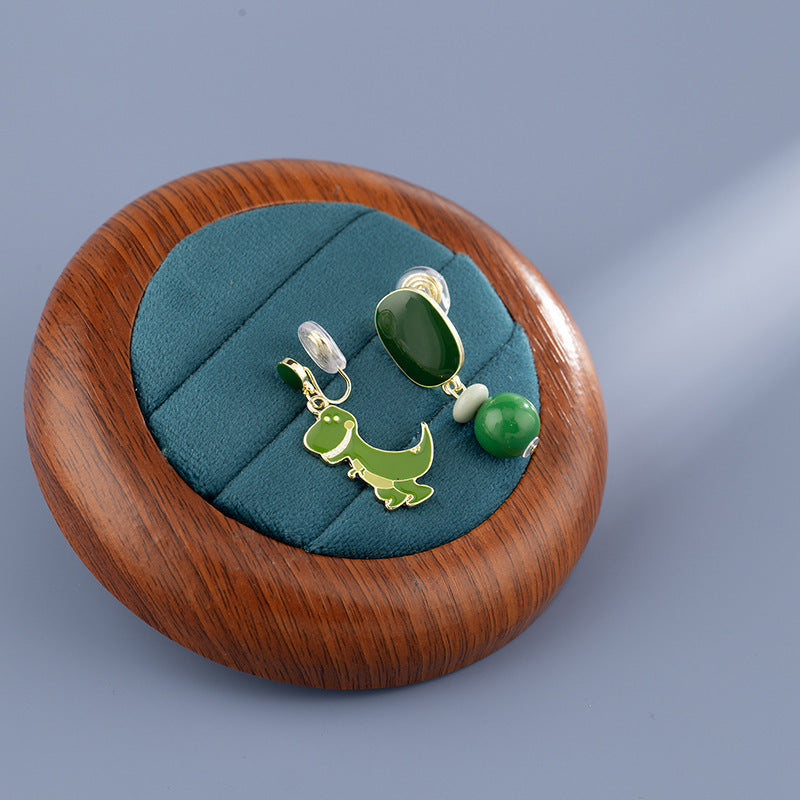 Cute Temperament Green Female Mosquito Coil Plate Ear Clips