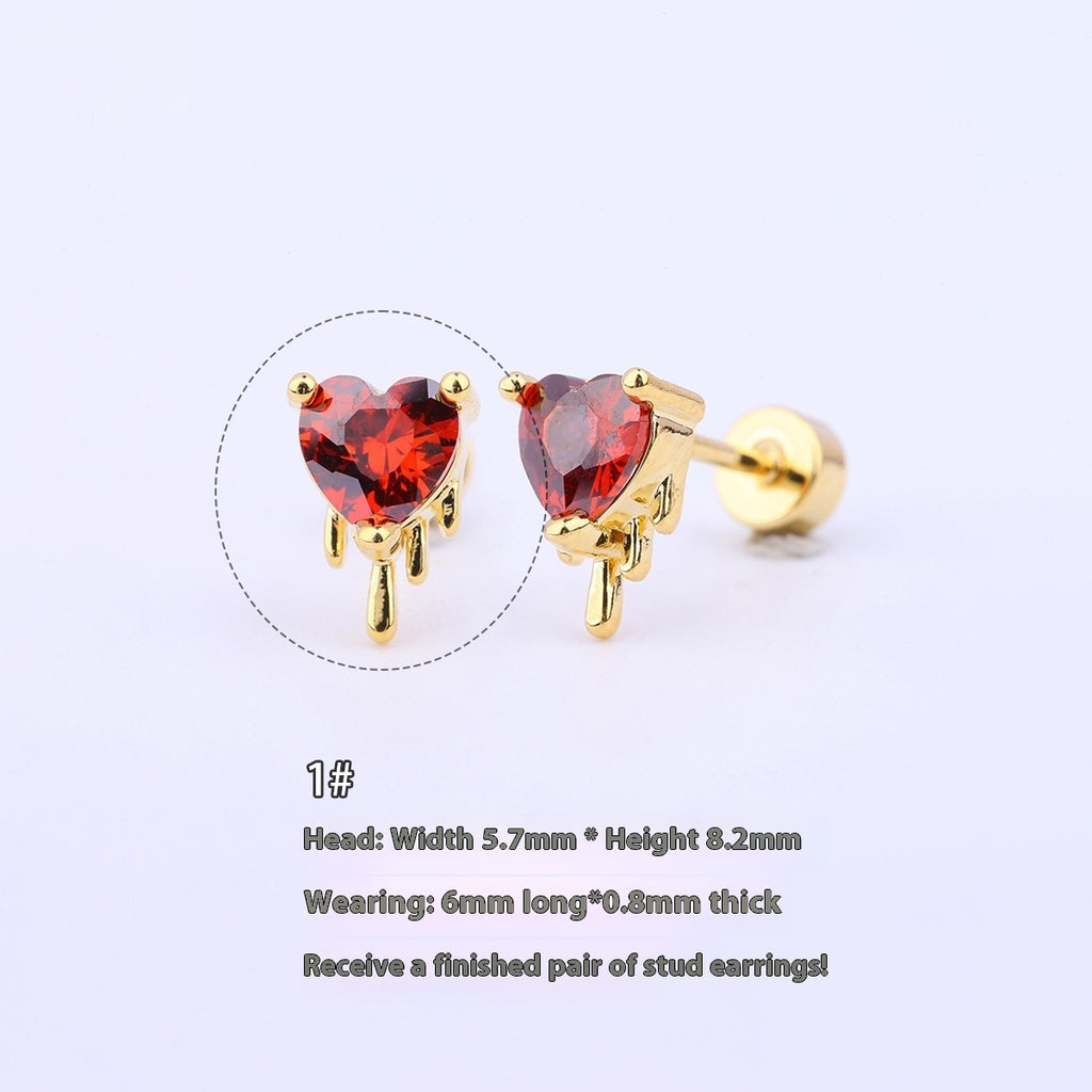 Halloween Demon Butterfly Heart-shaped & Red Cool Skull Devil Eye Earring