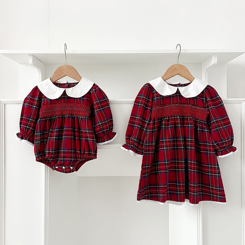 Girls' Dress Christmas Spring And Autumn Dress Long Sleeve Baby Jumpsuits