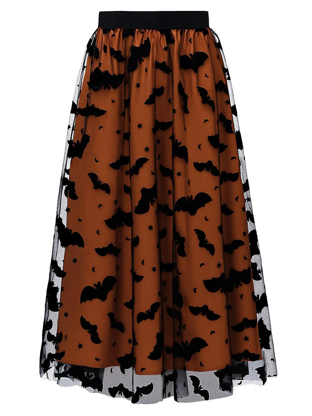 Women's Witchy Tulle Tutu Skirt Halloween Dress Pumpkin Skirt Velvet Bats Elastic Waist Layered Mesh Midi Skirt Witchy Clothes For Halloween Party Size XL Amazon Sales Ban